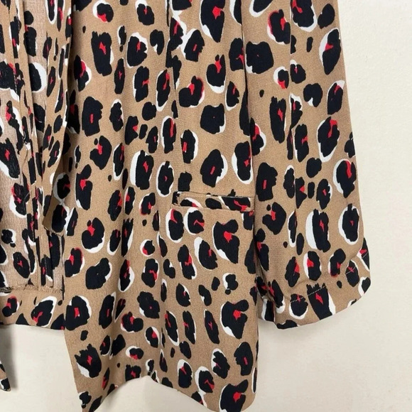 Chaus New York Womens Medium Leopard Open Blazer Jacket - Picture 8 of 12